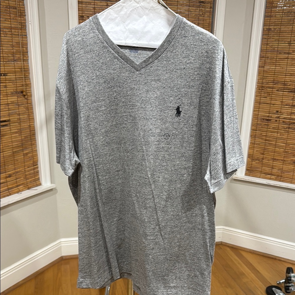 Polo by Ralph Lauren Men's Heather Gray V-Neck Tee